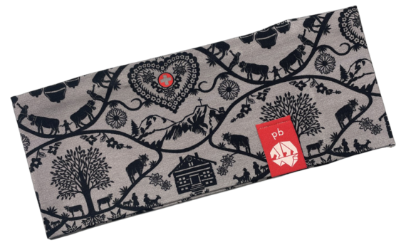 Stirnband Scherenschnitt Grau