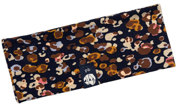 Stirnband Erw_Dunkel Blau Animal Print 9,5cm